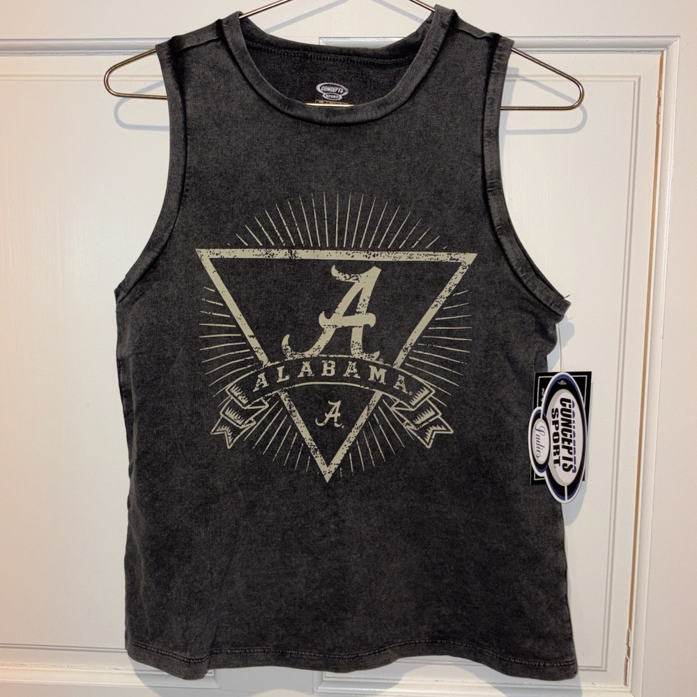 Alabama Crimson Tide Women's Concepts Tank Size M Sport Charcoal Distressed NEW